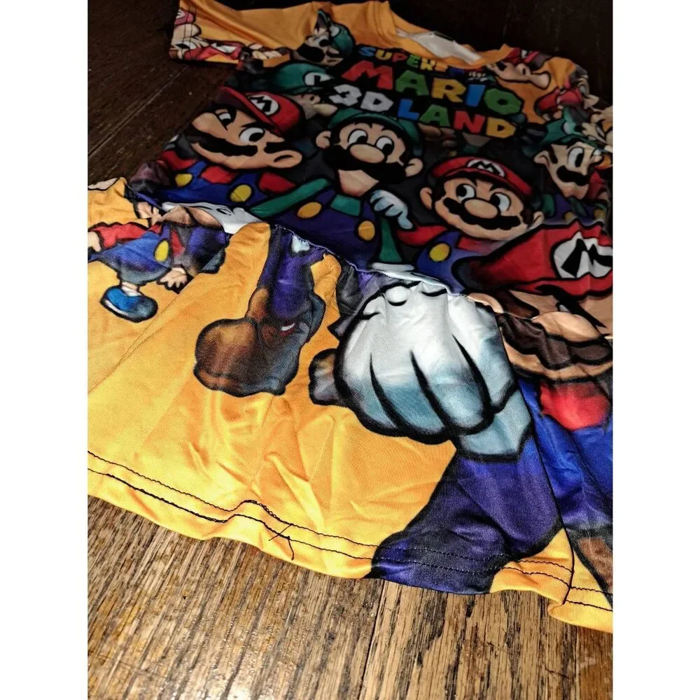 New 5T-6 Sz 120 Super Mario 3D Land Short Sleeve Casual Dress Cosplay